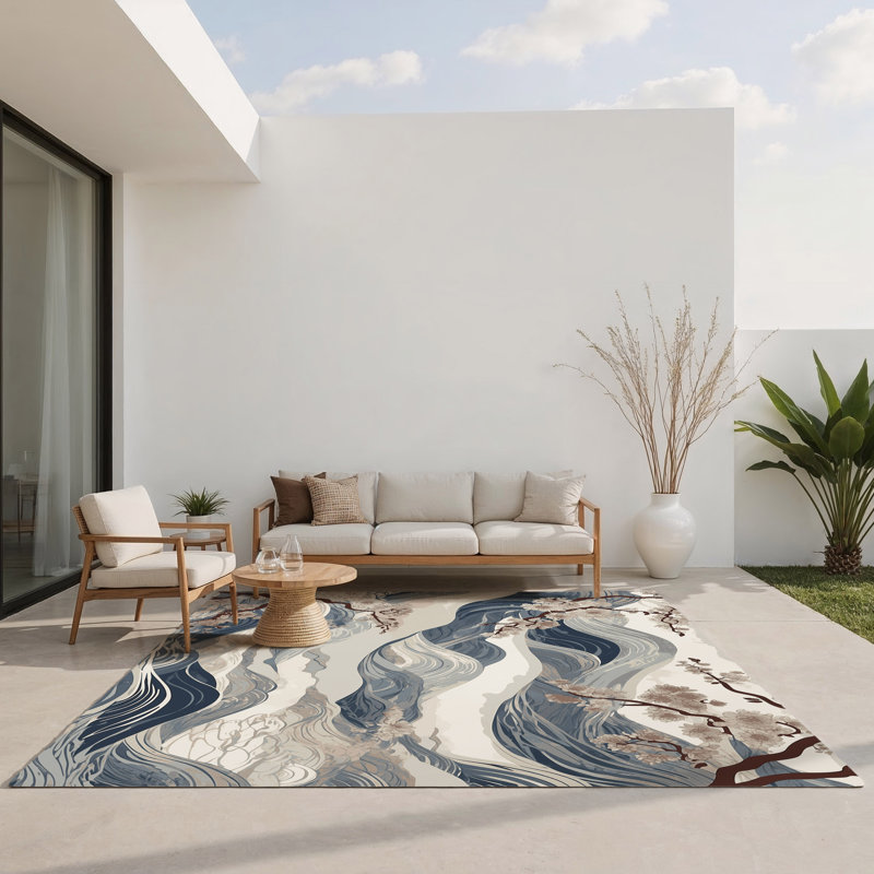 Blush Skyline Indoor And Outdoor Area Rug, Rectangle 3' x 5'