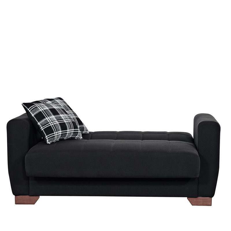 Collection avec revêtement noir. Élégant et fonctionnel. Tissu chenille. Convertir en canapé-lit. Petit espace. Poids de 600 lb. Rangement noir Lbs. Avant-gardiste. Idéal pour les espaces. Capacité