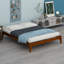 Base de lit plateforme en bois avec support en lattes de bois-1073192065