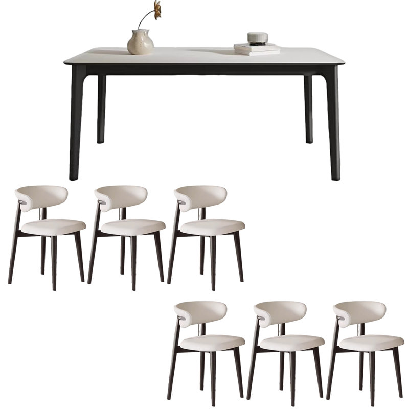 Table de salle à manger rectangulaire en bois de frêne, H 29,53 po x L 59,06 po x l 31,5 po