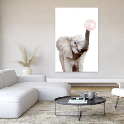 Art mural contemporain Bubblegum Elephant