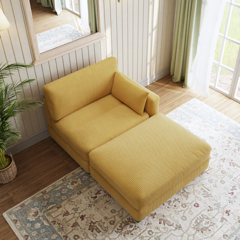 Bentura Chaise Lounge, Orange, Right Hand Facing