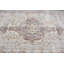 Grand tapis turc rétro Oushak en laine beige - idéal pour la décoration de chambre à coucher