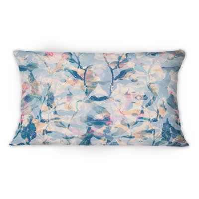 Pink And Shades Of Blue -1 Traditional Printed Throw Pillow