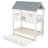 Twin Size House Bunk Bed With Trundle,Roof And Windows