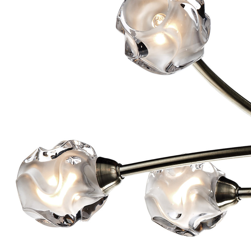 Mcdermott Glass Semi Flush Mount, Antique Brass