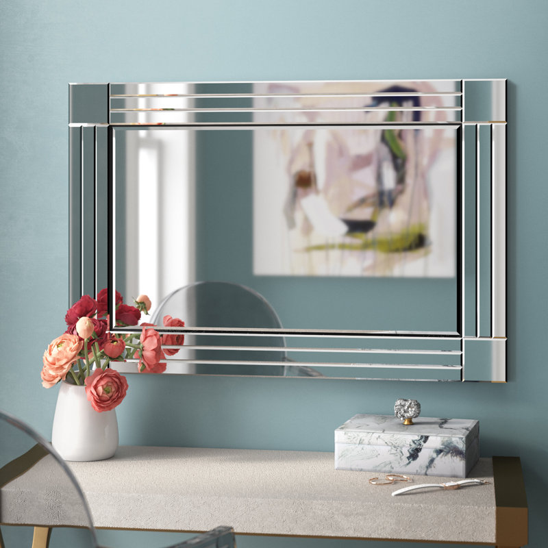 Rigoberto Glass Flat Wall Mirror, 120cm H x 80cm W