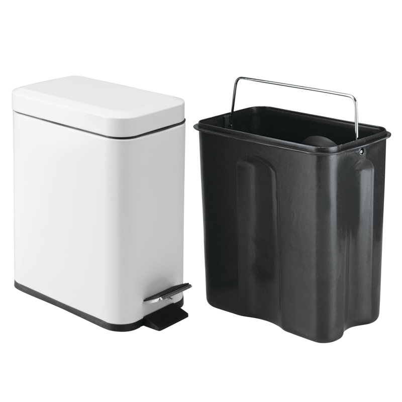 Poubelle à pédale 1,32 gallons, Blanc