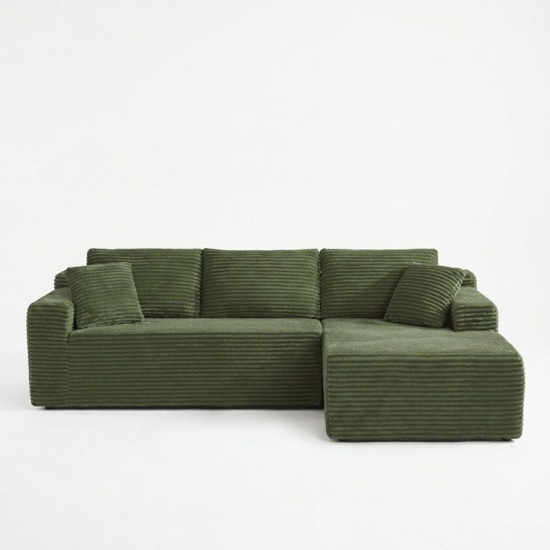 Canapé modulaire sans cadre, canapé-lit Cloud, Vert, Orienté à droite