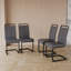 Chaises de salle à manger modernes, chaise d'appoint rembourrée en similicuir à haut dossier en polyuréthane avec tube en forme de C. Pieds en métal noir pour salle à manger, cuisine, meuble-lavabo, patio, club, chaise d'invité (ensemble de 4)-1248728397-1248728370