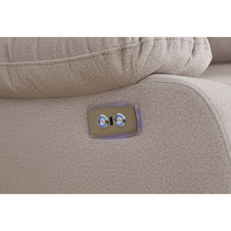 Fauteuil inclinable électrique rembourré, Microfibre grise