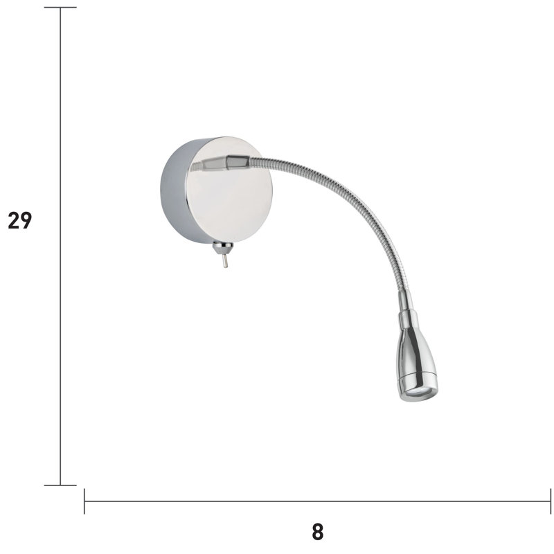 Benavides Mild Steel LED Spotlight, Chrome
