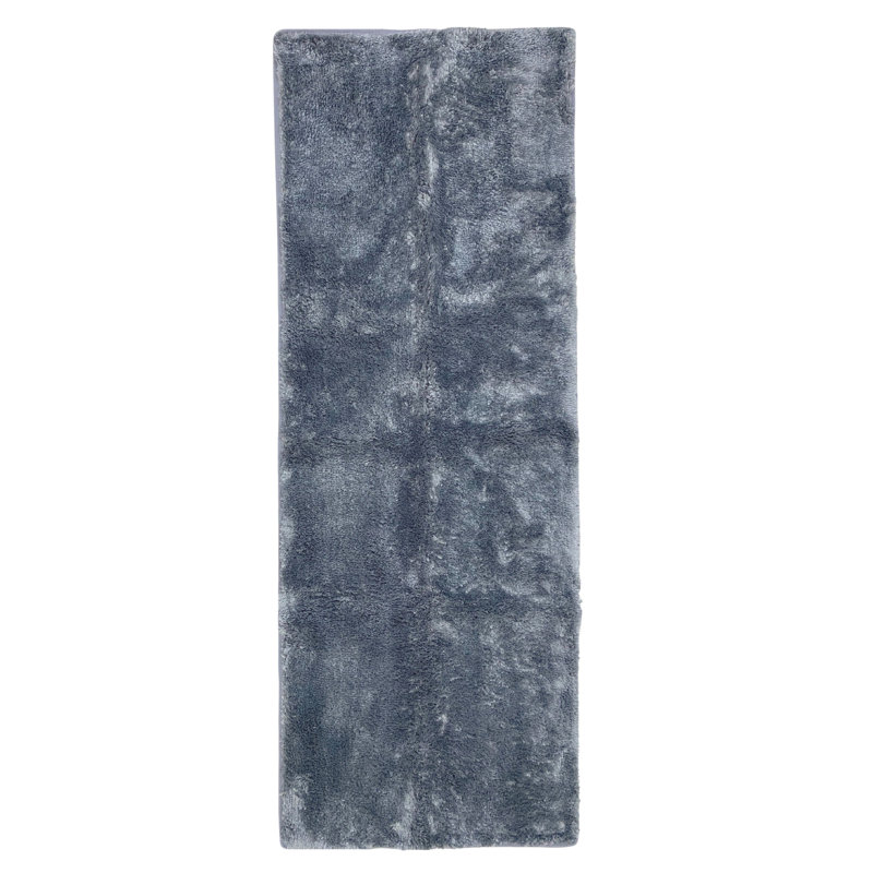Hiltonia Polypropylene Non-Slip Bath Rug, Gray, 54" L x 20" W