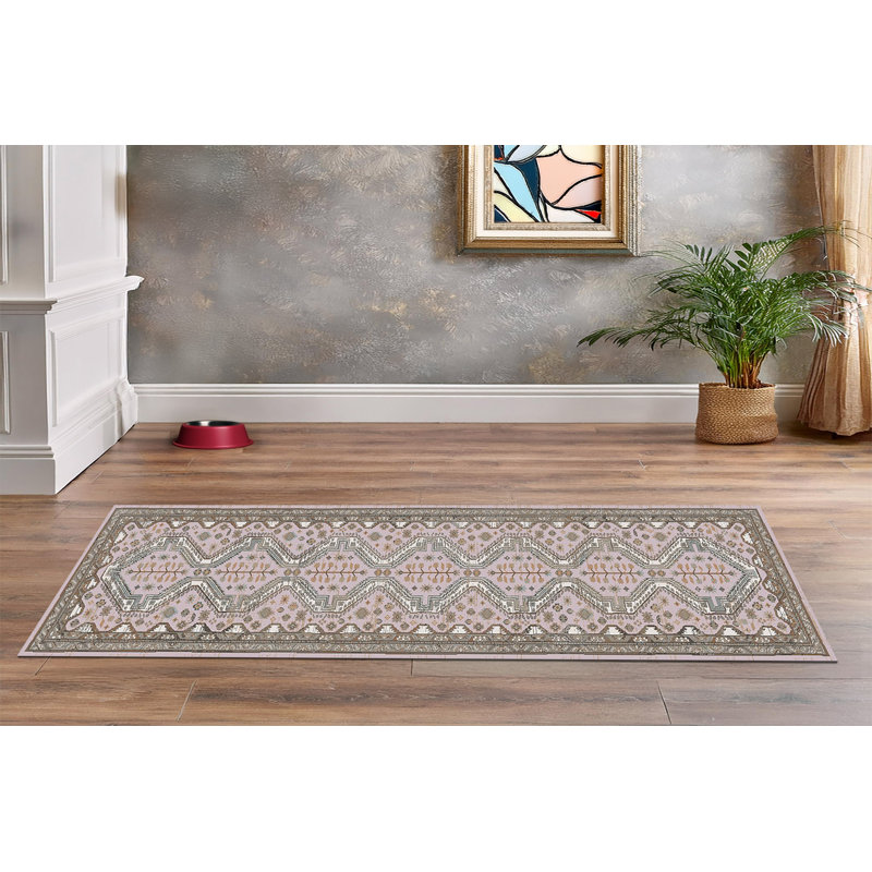 Cullen 5704-280 rosé / beige, Tapis de couloir 2 pi x 7 pi 5 po