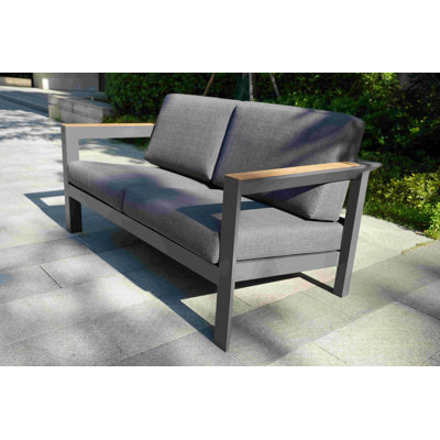 Brian 59.06" W Aluminum Patio Sofa with Cushions