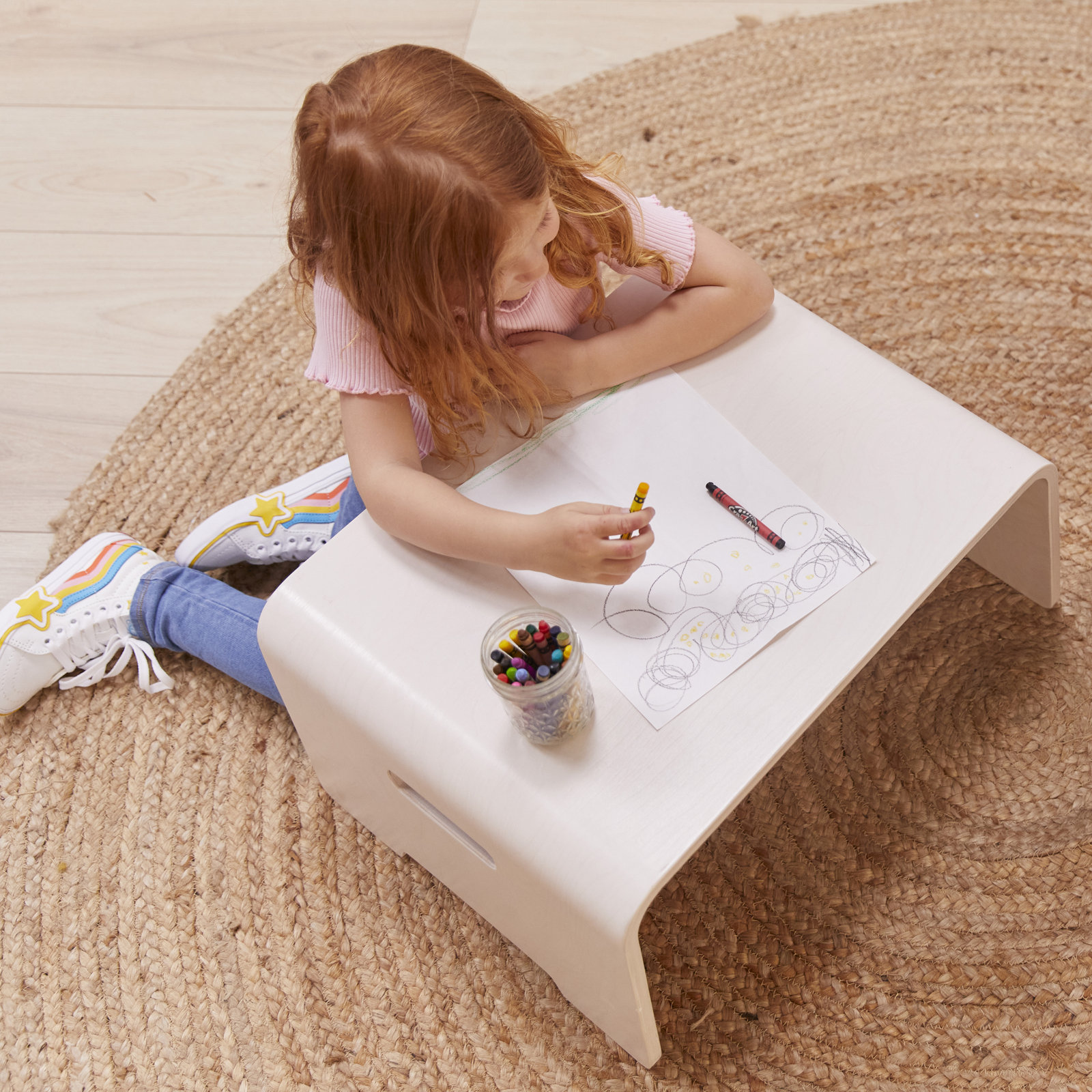 Bentwood Lap Desk with Handles, White Wash