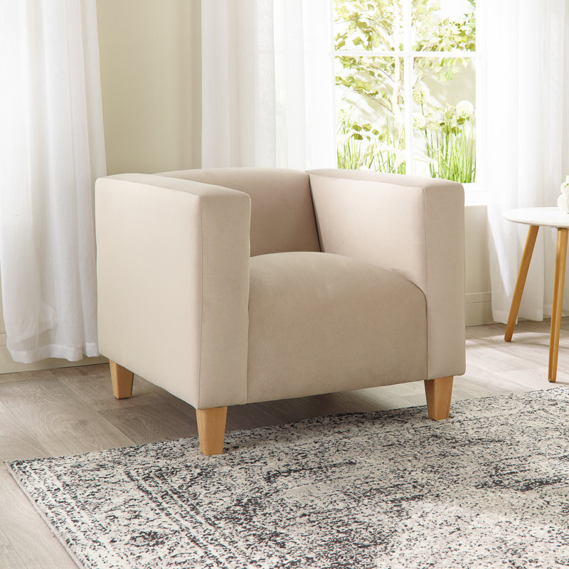 Audu Velvet Armchair, Cream