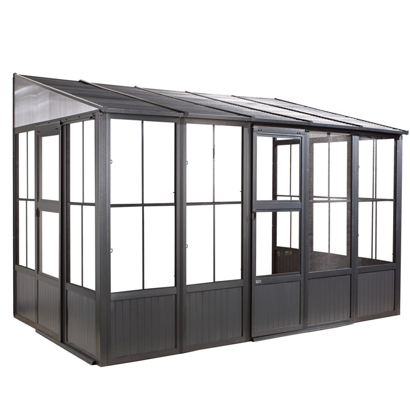 Charleston 10' x 16' Gray Aluminum and Steel Patio Gazebo