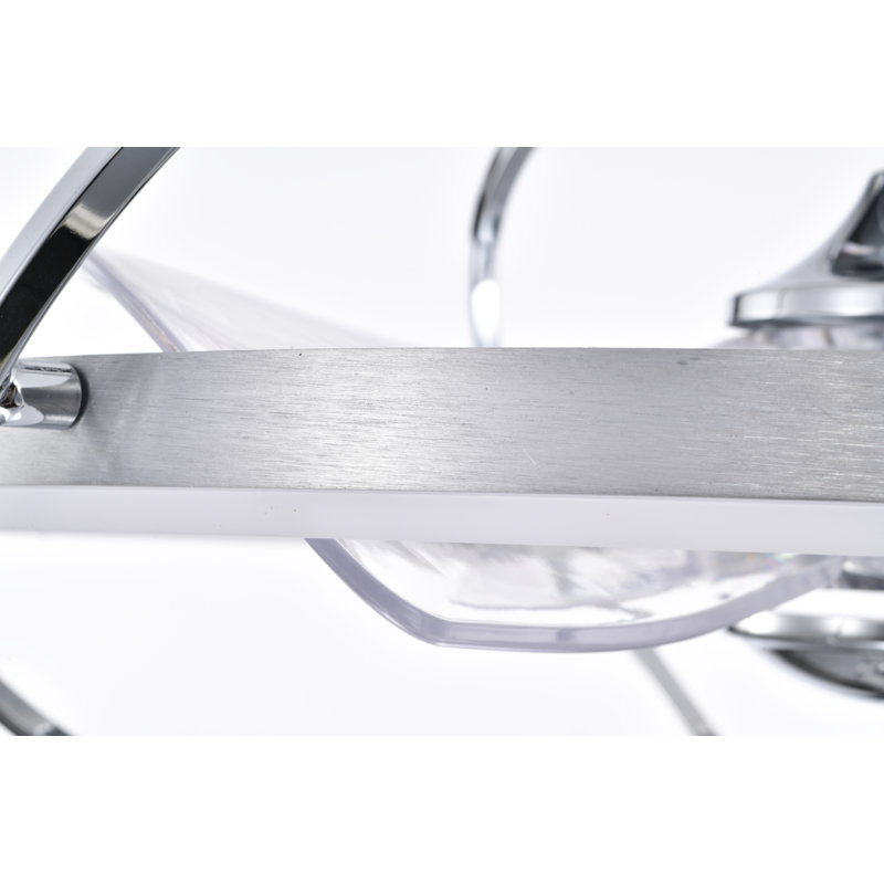 Elisabeta Chrome Ceiling Fan Chandelier with LED Light and Remote