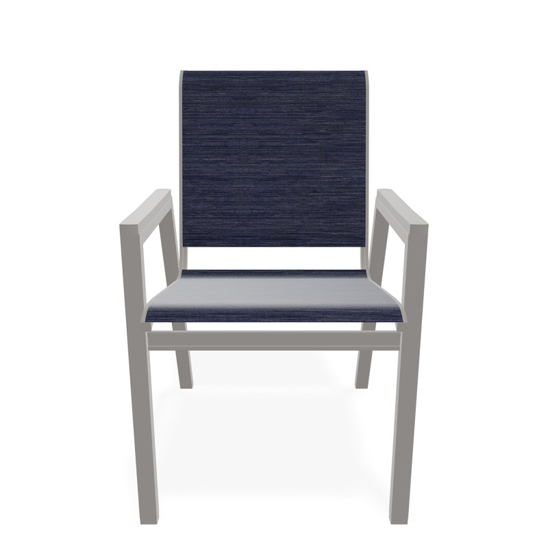 Bazza Outdoor Dining Chair, Collect Indigo, Warm Gray