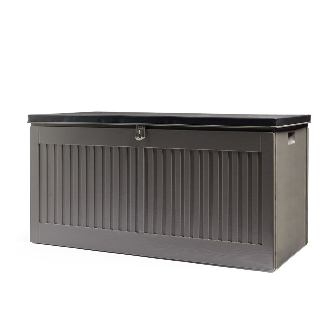 ClassicLiving Abdelaziz 109cm W 270L Water Resistant Polypropylene Lockable Deck Box in Brown