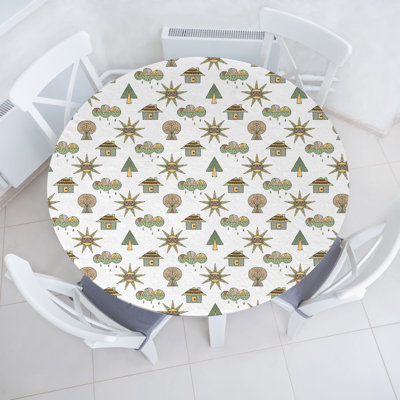 Ambesonne Tribal Fitted Round TableclotMulticolor 89038