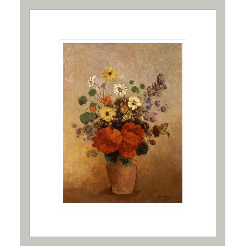 «Flowers in a Vase» par Odilon Redon, impression giclée sur cadre, H 16,5 po x l 13,75 po