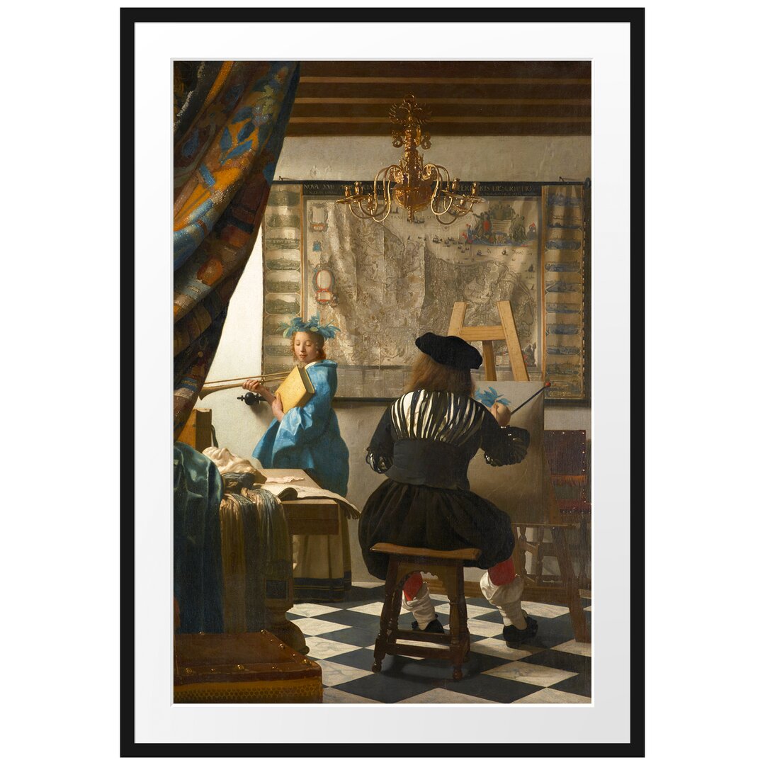 Gerahmter Kunstdruck The Allegory von Johannes Vermeer