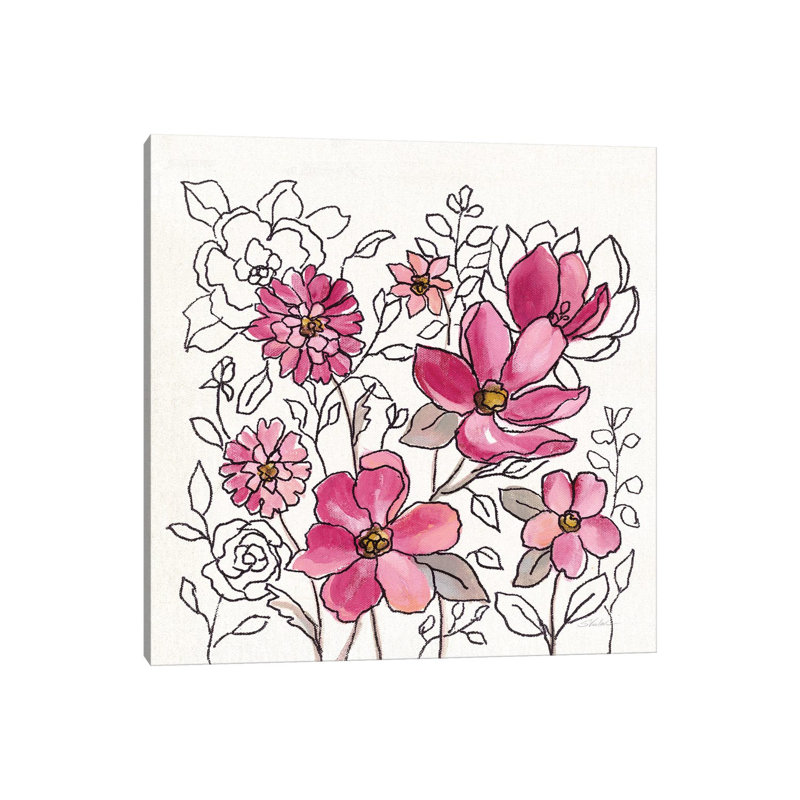 Magenta Flower Lace II by Silvia Vassileva - Wrapped Canvas Gallery-Wrapped Canvas Giclée, 45.72 cm H x 45.72 cm W