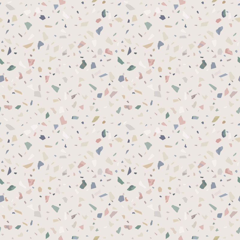 Terrazzo Basic Removable Peel and Stick Wallpaper Panel, 102" L x 24" W