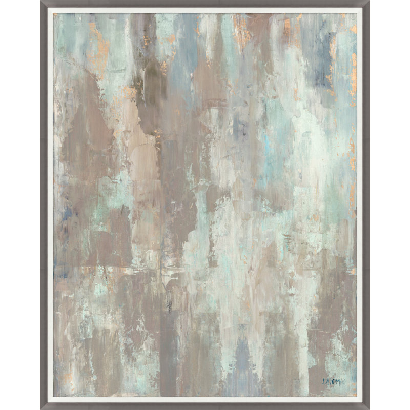 Bleu doux - Peinture encadrée sur papier