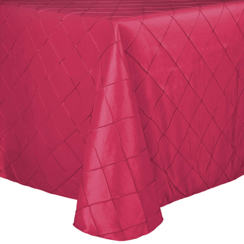 Ultimate Textile -5 Pack- Embroidered Pintuck Taffeta 90 X 156-Inch Rectangular Tablecloth With Rounded Corners Watermelon