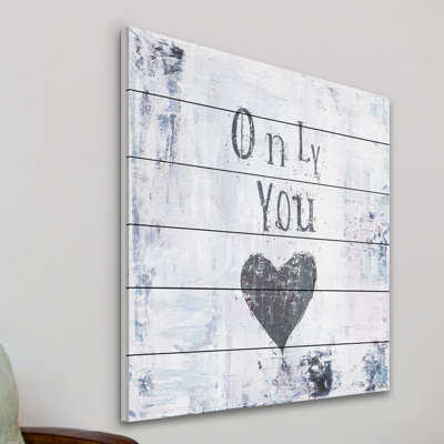 Reproduction d’art textuel sur bois, "Only You" par Parvez Taj