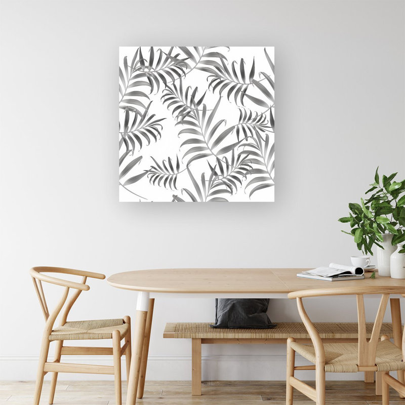 Hawaiian Style Palm Leaves - Wrapped Canvas Print, 30cm H x 30cm W x 3.8cm D