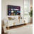 Harkless 78.74'' Modern Beige Rectangular TV Stand, Media Console With Gold Stainless Steel&4 Storage, Fully Assembled 
