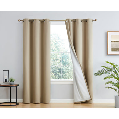 Alis Solid Color 100% Blackout Thermal Grommet Curtain Panels