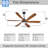 6 Blade Walnut Finish Solid Wood Ceiling Fan With Light-1061870777