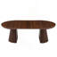 Table basse en bois ronde en bois, flexible et extensible, multifonctionnelle et peu encombrante, conception ovale à la mode et pieds à lattes, table à thé ou bureau, table de salon moderne