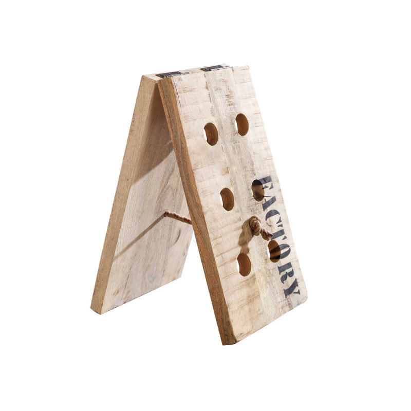 Factory Solid Wood Floor Wine Bottle Rack in Ecru
