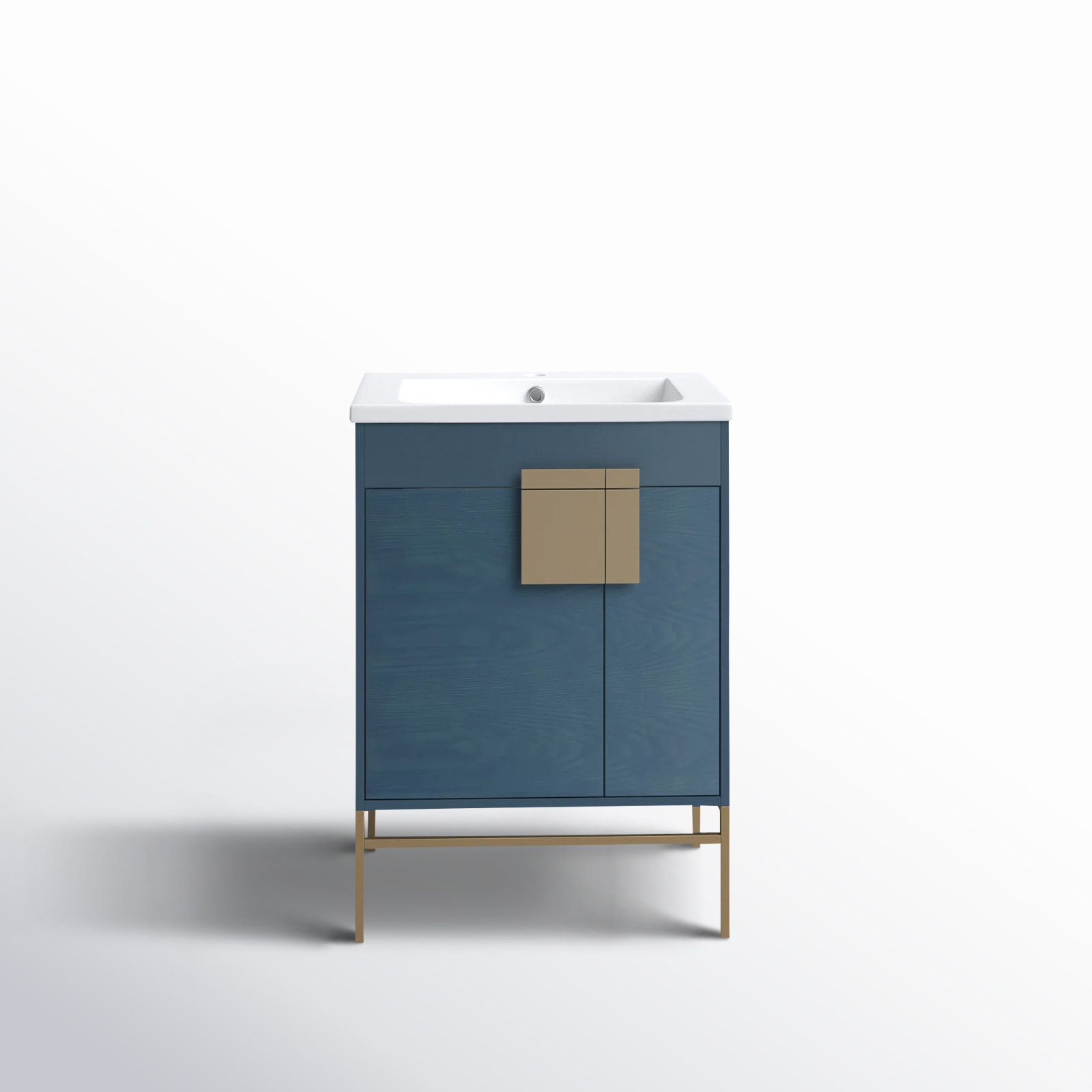 Maisie 24'' Single Bathroom Vanity, Satin Brass, French Blue