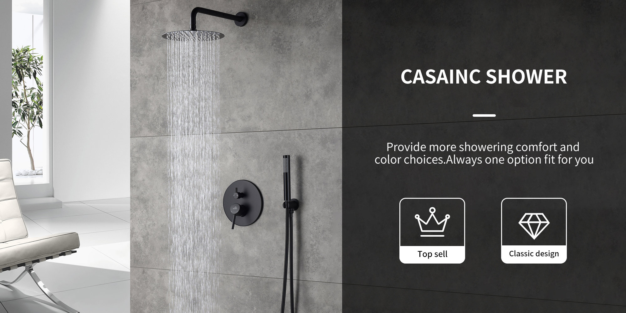 CASAINC PressureBalanced (Temperature And Volume) Complete Shower
