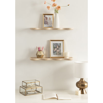 Tablettes flottantes en bois de manguier Alezar