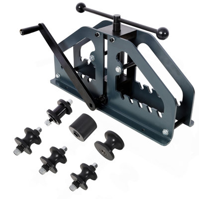 Tube Roller Bender with 6pcs Dies,Pipe Rolling Machine, Pipe Bending Tool for Square, Round Tube, Grey color