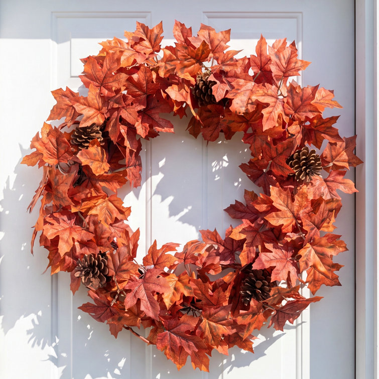 Faux Maple Polyester 24.5'' Wreath