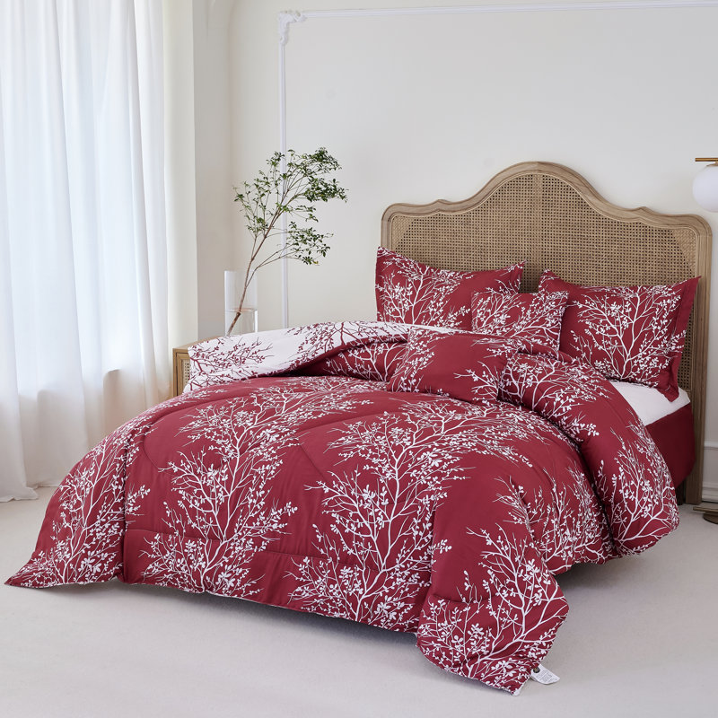 Burgundy Twin Reversible Microfiber Comforter Set