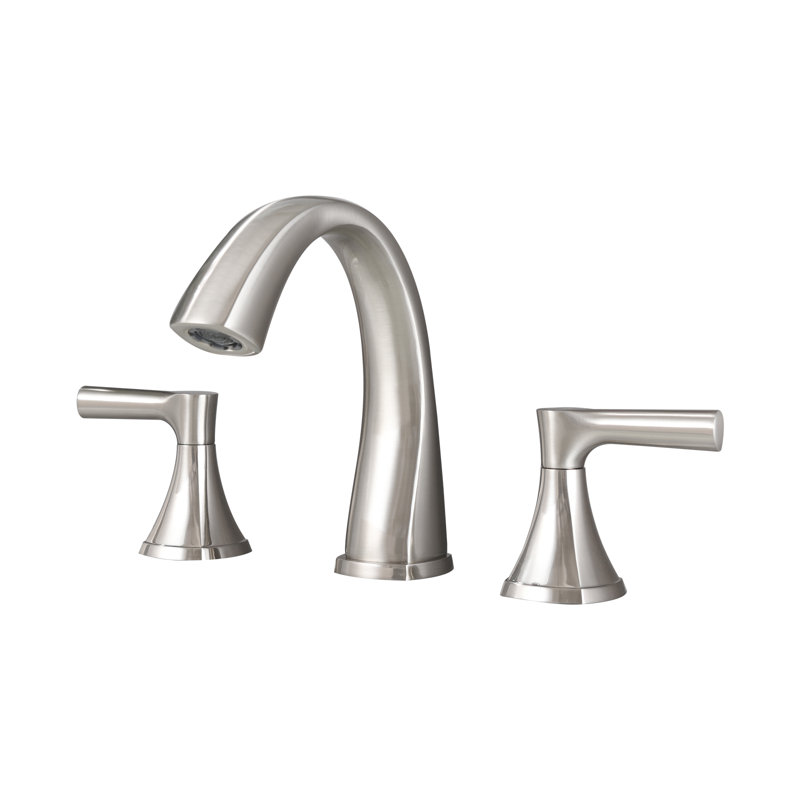 2-handle Bathroom Faucet with Drain Assembly, Brushed Nickel