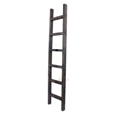 BarnwoodUSA Rustic 4 Foot Decorative Ladder - 100% Reclaimed Wood, Black