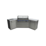 Mont Alpi 6-Burner 115000 BTU 45 Degree Stainless Steel BBQ Island Grill + Side Burner & Storage