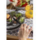 over&back Rimmed 16-Piece Semi Hand-Finished Stoneware Dinnerware Set, Service for 4
