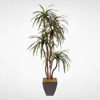72'' Faux Yucca Tree in Metal Planter